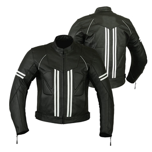 Chaqueta de cuero genuino para carreras de motos de invierno para hombre de alta calidad - Product Image 3
