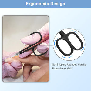 Super Quality Black Sharp Professional Russian Stainless Steel Cuticle Scissors for Nail Manicure Private Label Custom - Product Image 4