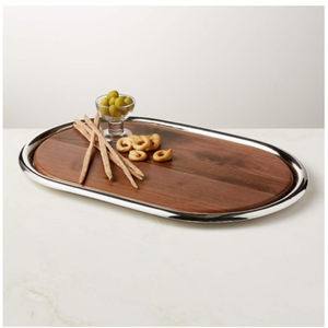 Bandeja de servicio de madera para todos los días, pulido de espejo seguro para el agua para el hogar y el restaurante, bandeja de desayuno decorativa, uso de mesa a bajo precio - Product Image 2