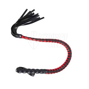 Fouets en cuir véritable avec queues tressées cousues et poignée tressée, haute qualité, personnalisable - Product Image 6