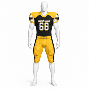 Uniforme de Fútbol Americano Personalizado al por Mayor, 100% Poliéster, Malla Transpirable, Secado Rápido, Absorbe la Humedad, Antibacteriano - Product Image 3