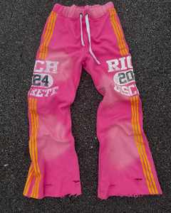 Survêtement en coton personnalisé pour hommes, fini délavé à l'acide avec broderie, tenue élégante de salle de sport décontractée et de salon - Product Image 3