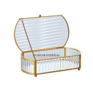 Boîte à cartes d'invitation de mariage en forme de cuboïde, en métal de qualité supérieure, avec revêtement en poudre de couleur blanche, accessoires à prix impressionnant - Product Image 6