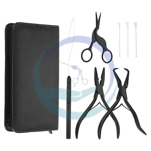 ชุดเครื่องมือสำหรับต่อผมประดับด้วยลูกปัดต่อผมแบบไมโครและก่อนต่อผมเครื่องมือสำหรับต่อผมและกำจัดขนสีเงิน - Product Image 6