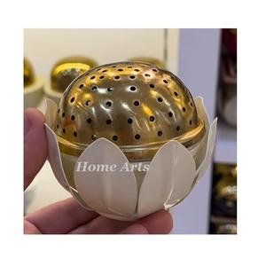 Juego de 2 quemadores de incienso de acero inoxidable dorado pulido de diferentes tamaños a un precio aceptable. - Product Image 5