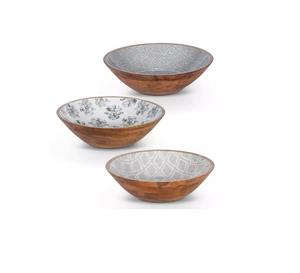 Cuenco de madera de acacia con mango antiguo Cuenco de madera de la mejor calidad con diferentes diseños a precio al por mayor - Product Image 3