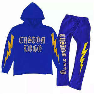 ชุดวอร์มสองชิ้นสำหรับผู้ชายชุดเสื้อผ้า3D มีฮู้ดพิมพ์ลายพัฟกางเกงวอร์มสำหรับเล่นกีฬาเข้ายิมฤดูหนาว - Product Image 1