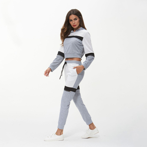 Ensemble deux pièces pour femmes, unisexe, automne-hiver, 100% coton, coupe-vent, respirant, sweat-shirt à capuche, pantalon de survêtement, grande taille pour adultes - Product Image 5