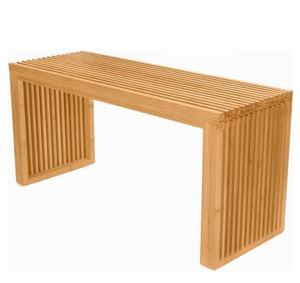 Nuevo banco de comedor de bambú, Banco de almacenamiento interior de madera | Muebles de cocina y sala de estar, Banco de comedor de madera para interior y exterior - Product Image 1