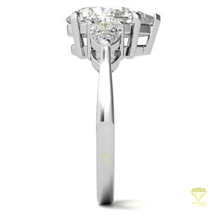 Bague de fiançailles ronde en diamant Moissanite Bijoux de mariée classiques et étincelants pour femme - Product Image 5