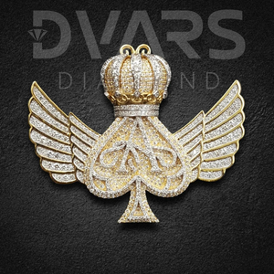 Colgante de Diamantes Estilo Hip Hop, Plata de Ley 925 Chapada en Oro, Joyería Clásica con Dijes de Rapero Completamente Engastados para Fiestas Unisex - Product Image 1