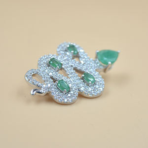 New Stylish Pear Shape <b>Silver</b> Emerald Gemstone 925 Solid Sterling <b>Silver</b> <b>Brooch</b> <b>Silver</b> Fine Jewelry <b>Brooch</b> For Gift - Product Image 2