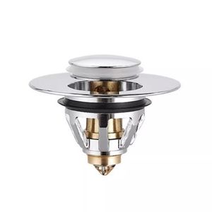 Bouchon de lavabo de salle de bain universel de style moderne fonction déchets laiton et ABS noyau de lavage de bassin chromé PP Pop filtre de vidange - Product Image 5