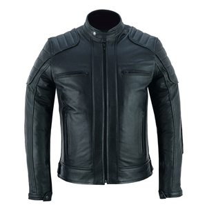 New Black Genuine Cowhide Leather Racing Motorbike Jacket CE-Certified Protections Adventuring Motorcycle Riding Jacket For Men - Product Image 2