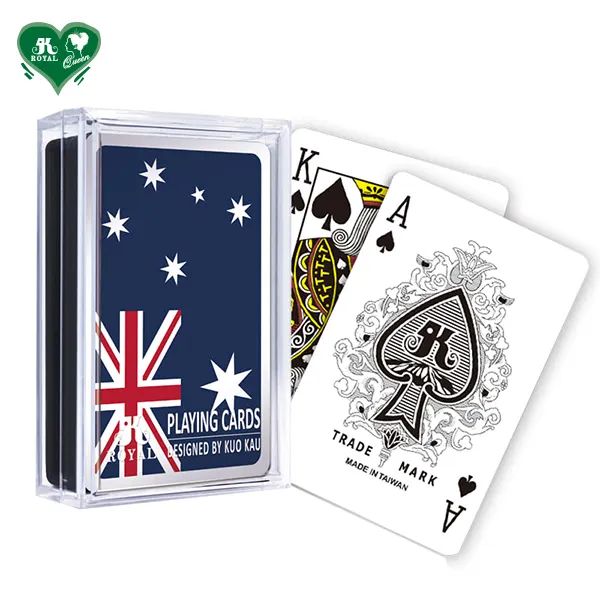 Kustom bendera negara nasional Australia kartu bermain kartu Poker plastik