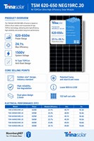 Module solaire Trina Solar N-Type Con double vitrage 620-650W 132 cellules demi-coupées pour projets commerciaux sur toits et installations au sol