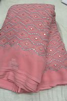 Tissu Premium en Georgette de Fox avec Broderie de Sequins pour Saree, Lehenga, Kurti et Robes pour Femmes – Qualité Export en Gros
