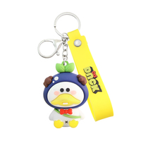 Porte-clés en caoutchouc durable et écologique, design d'usine, avec logo personnalisé et impression UV pour cadeaux promotionnels 3D de dessins animés