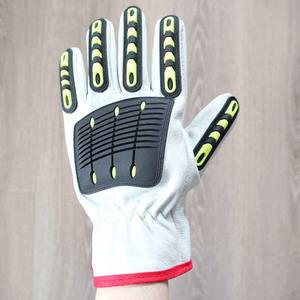 Gants de lutte contre l'incendie de pompier en cuir de travail de sauvetage de sécurité ignifuge avancé avec sangle réfléchissante - Product Image 6