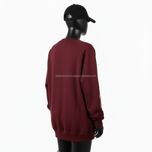 Sweat-shirt oversize pour femme en molleton de coton 350GSM, couleur marron, avec broderie en chenille, logo personnalisé, sweat-shirts respirants pour femme - Product Image 5