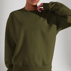 Sweat-shirt de jogging personnalisé de haute qualité dernier cri essentiel pour l'extérieur ensemble 2 pièces pull-over basics polaire coton mélangé pour femmes - Product Image 4