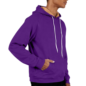 Wholesale New Fashion Winter Men's Regular Fit Fleece Hoodies Plain Dyed Breathable Cotton <b>Blended</b> Customized Logo Hoodies - Product Image 4
