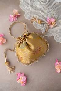 Bolsos Potli de Terciopelo Zardozi Bordados, Ecológicos, de Poliéster, para Regalos de Boda, Opción de Logotipo Personalizado, Bolsos de Mano para Mujer - Product Image 4