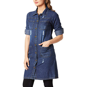 Haute qualité femmes longue veste en jean nouveau Style vêtements décontracté à la mode femme printemps confortable veste en jean pour les femmes OEM - Product Image 2
