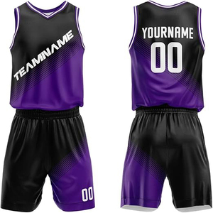 Maillots et shorts de basket-ball réversibles personnalisés, uniformes en polyester, logo imprimé, uniformes de haute qualité, vêtements de sport pour l'industrie. - Product Image 4