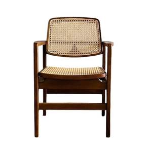 Silla de Comedor Moderna Minimalista Ecológica y Duradera de Ratán y Madera de Teca para Comedores, Hoteles y Restaurantes - Product Image 1