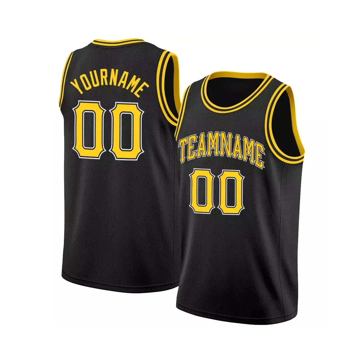 Maillot de basket-ball le plus vendu couleur noire numéro d'équipe personnalisé imprimé maillot d'entraînement sportif