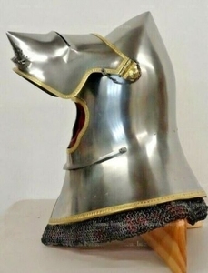 HMB 18G Casque de Bascinet Palazzo Ducale Médiéval Avec Coif De Cotte Et Rembourrage Cadeaux d'Halloween - Product Image 3