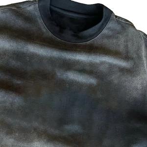 Camiseta Vintage de Estilo Urbano, Camiseta Holgada con Hombros Caídos, Impresión Personalizada de Alta Calidad, Lavada con Ácido, Camiseta para Hombre - Product Image 3