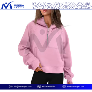 Hoodie brodé ODM pour femmes, léger, respirant, en mélange de polaire écologique, coupe décontractée, streetwear, design tendance - Product Image 2