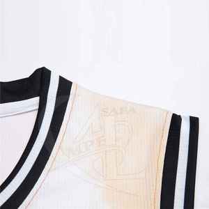 OEM personalizado camisetas de baloncesto pantalones cortos sublimación blanco y oro baloncesto equipo uniformes desgaste - Product Image 4