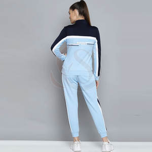 Nuevo y Elegante Conjunto Deportivo de 2 Piezas para Mujer, 100% Algodón Transpirable, Sudadera con Cremallera Completa y Pantalones para Correr - Product Image 2
