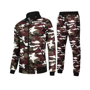 ชุดกีฬาแบบซิปเต็มตัวสำหรับผู้ชายชุดวิ่งขนแกะสำหรับฤดูใบไม้ร่วงขนาดพิเศษพิมพ์ลาย - Product Image 1