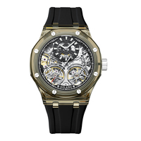 Reloj Deportivo Automático para Hombre con Esqueleto Transparente de Plástico, Correa de Silicona, Reloj Mecánico de Pulsera, Venta al Por Mayor de Fábrica