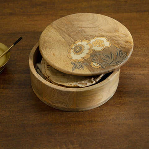 Boîte à roti en bois classique, écologique, chauffe-chapati, récipient de stockage, plat à gratin, ensemble de cuisine - Product Image 4