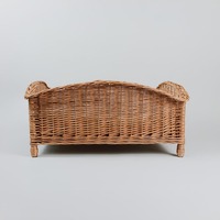 Canapé pour chien et chat en rotin artisanal, canapé pour animaux de compagnie en osier, meubles d'intérieur naturels avec coussin pour petits et moyens chiens en provenance du Vietnam
