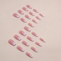 Hkanlre Bling Coffin Press on Nails, Faux Ongles à Coller Couverture Complète, Taille Moyenne, Effet Dégradé pour Femmes et Filles, 24 Pièces (Coffin pin)