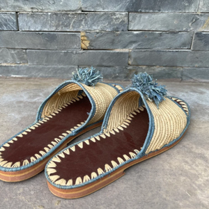 Zapatos de rafia hechos a mano de Marruecos para dormir - Product Image 1