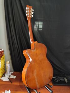 Premium SOLOBEAT A76 HK 41 pulgadas guitarra folclórica acústica recortada acabado de madera Natural tilo trasero/lado ébano caoba/arce para - Product Image 6