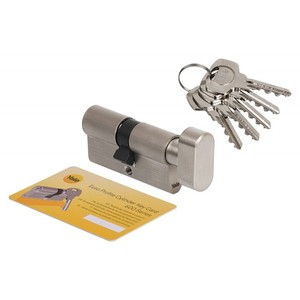 Cylindre de porte Y600 50K/45 avec bouton, Nickel/Satin, classe C - Product Image 1