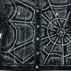 Promotion Veste en jean imprimé graphique Style à capuche amovible et veste en jean chaude pour l'hiver - Product Image 6