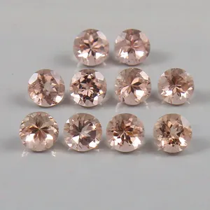 5x5MM Morganite Naturelle Forme Ronde Facettes Morganite Couleur Pêche Pierre Précieuse Lâche 6 Carat Lot de 10 Pièces - Product Image 3
