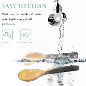 Juego de 2 cubiertos con mango pequeño y cabeza de cuerno grande, cubiertos hechos a mano para ensaladas, utensilios de cocina, vajilla de mesa, uso de calidad estándar - Product Image 4