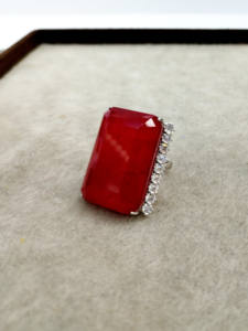 Anillo de Plata de Ley 925 Hecho a Mano con Piedra Preciosa Paraiba, Patrón Geométrico, Platino, Certificado IGI, Joyería Fina con Incrustaciones para Fiesta - Product Image 3