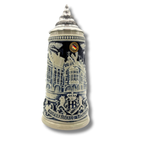 Hofbraeuhaus Muenchen Classic Premium Gifts Souvenirs Oktoberfest Relief Stein Original HB Logo Sustainable Grey-Blue 0.25L Beer