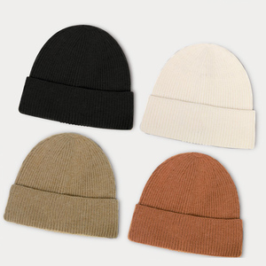 Version hiver hommes bonnets couleur unie extérieur cyclisme chapeau en peluche chaud tricot chapeau pour femmes - Product Image 2